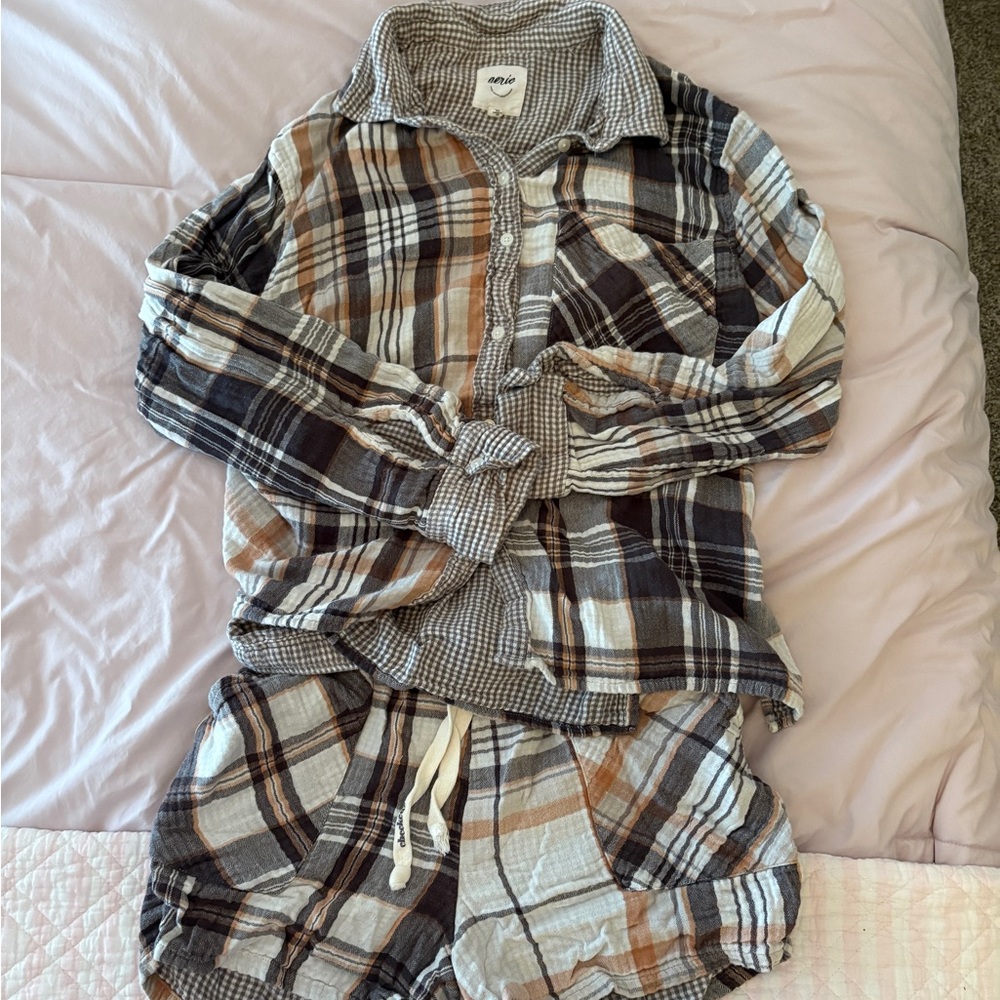aerie pj set gauze